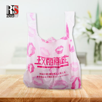リサイクルされたTシャツパッチハンドル 食料品ショッピング用のプラスチック袋 カスタマイズされた色