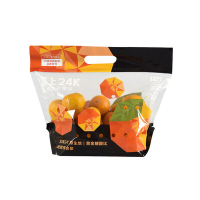 カスタムデザイン 食品グレード プラスチック 防霧袋 透明 新鮮野菜 果物 貯蔵 包装 バッグ ジッパー ハンドル